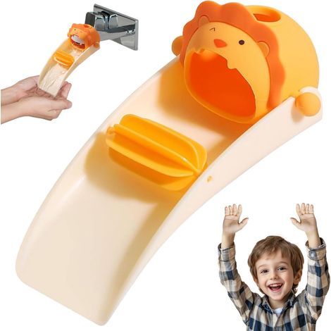 Kinderfreundliche Wasserhahnverlängerung, Silikon-Wasserhahnverlängerung, multifunktionale Wasserhahnverlängerung für Kinder, für Küchen- und Badezimmerarmaturen (1/5)
