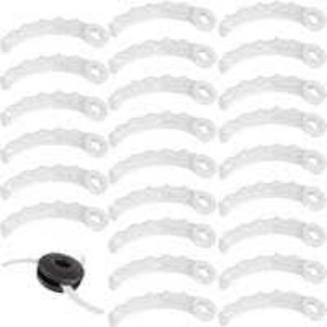 24Pcs Lame en Plastique Compatibilité pour Makita 198383-1 Und 198426-9,Makita DUR189RF Coupe Bordure,UR100DZ,DUR191LZX3,DUR181Z,DUR192LZ,DUR368AZ (1/5)