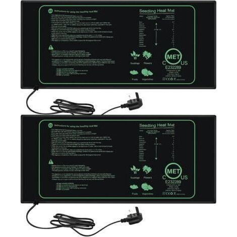 Lot de 2 tapis chauffants efficaces pour plantes hydroponiques - Idéal pour la germination des plantes et le démarrage des graines