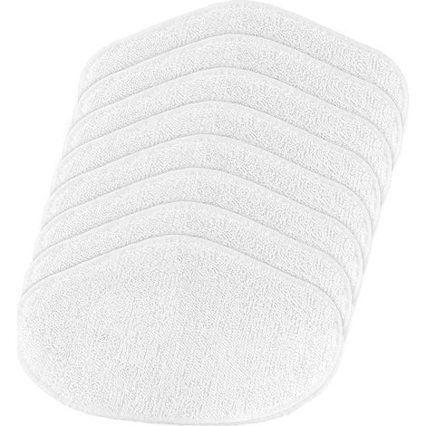 Kit 8 Chiffons lavables pour Polti Vaporetto PAEU0332, Smart 120, Smart 35Mop, Smart 40Mop, Smart 100, SV400Hygiene, SV420Frescovapor, SV440Double, Blanc (1/5)