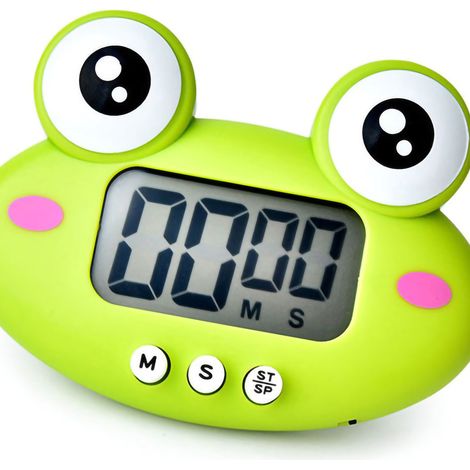RB600 Elektronische Frosch-Stoppuhr, Schüler-Timer, Küchen-Zeitmanager, Waldgrün, 100-Minuten-Countdown-Timer mit Batterien (1/3)