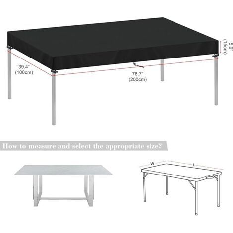 [JAMAIS UTILISÉ] Funda para mesa de jardín de 200 x 100 x 15 cm, tela Oxford 420D, impermeable, resistente a los rayos UV.