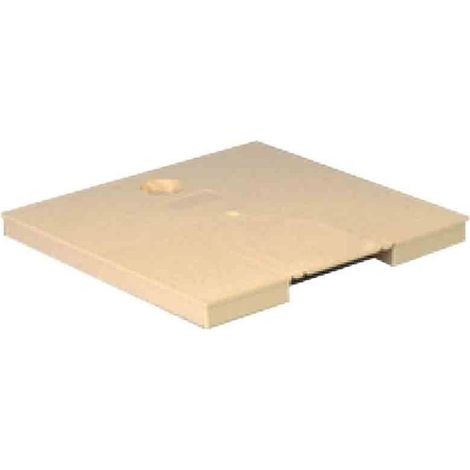 Tampon pour regard descente eaux pluviales Ø 80/100 – Dimensions 284x284mm – Couleur sable – Zone pré-découpée pour tube