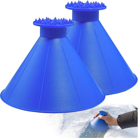 Lot de 2 grattoirs à Glace Magiques pour Pare Brise de Voiture avec Entonnoir, grattoir à Neige Rond (1/5)