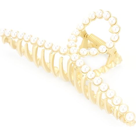Barrette à Cheveux Décorative en Métal avec Perles - Accessoire Antidérapant pour Coiffure (1/5)