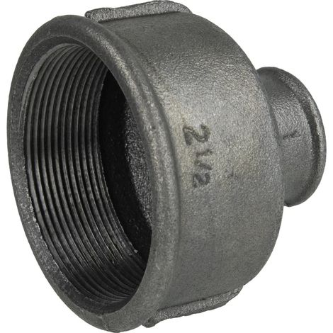 Raccord en fonte malléable noir manchon réduit 2 1/2'' x 1'' FF/FF