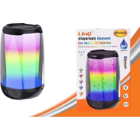 TRAGBARER BLUETOOTH LAUTSPRECHER MIT FARBIGEM LED LICHT USB TF FREISPRECHEINRICHTUNG PK6806