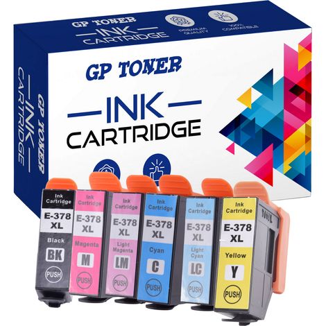 6 cartouches d'encre pour Epson GP-E378XL cmyklclm-6 GP