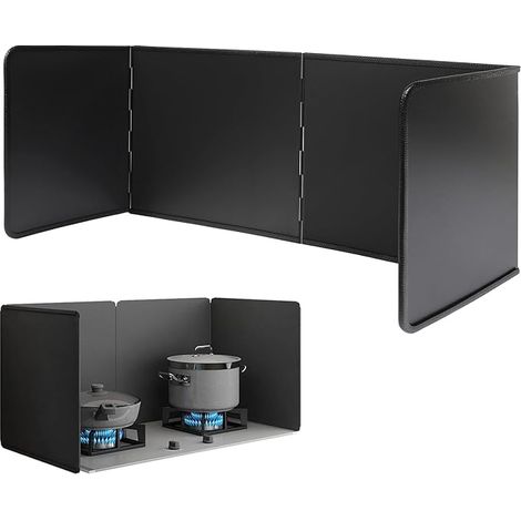 30cm Protection Anti-éclaboussures pour Cuisinière Cuisine Protection Anti Eclaboussure Cuisine Reglable Plaque Anti Projection Cuisine Noire Protection Cuisine Mur (1/5)