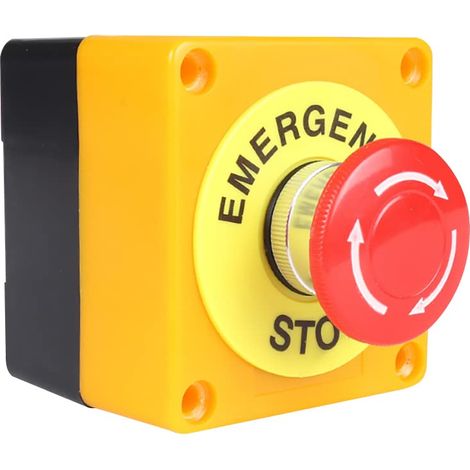 Boutons d'arrêt d'urgence rotatifs 1NO 1NC avec panneau d'arrêt d'urgence (1/5)