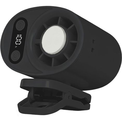 Mini ventilateur de Voiture USB à pince 2-en-1 bureau/clip – écran numérique – 100 vitesses réglables – ventilateur portable maison bureau silencieux Noir (1/5)