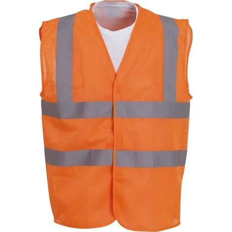 Gilet jaune haute visibilité à maille respirante YOKO Orange XL