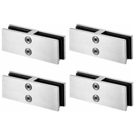 Pince de fixation pour balustrade en verre - En acier inoxydable 304 - Pour balustrade en verre - Clôture de piscine (4, 180 degrés), (1/4)