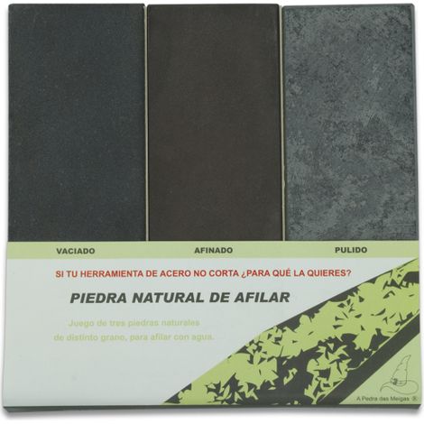 Set 3 Natursteine A Pedra Das Meigas Korn 700g Leer 1200g Verfeinern & 4000g Polnisch 15x5x2 Cm Naturstein 21209