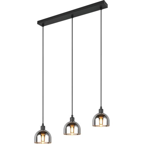 Suspension moderne noire avec abat-jours en verre 3xE14 10W MOLLY (1/3)