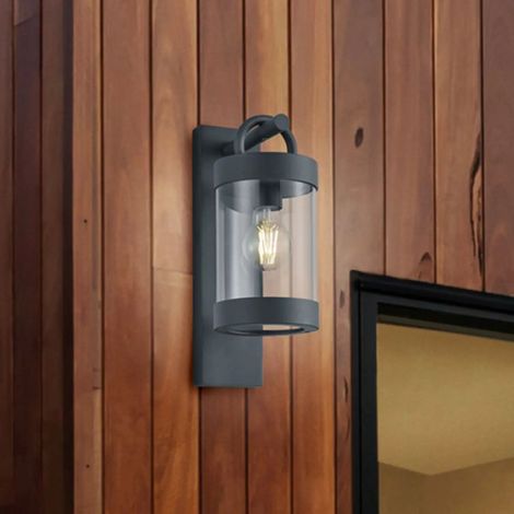 [GEBRAUCHT] B-Ware Trio Lighting Außenleuchte Wandlampe Laterne Dämmerungssensor Anthrazit Samb906