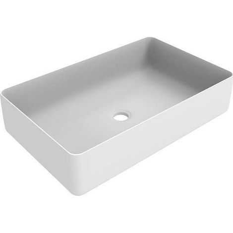 Lavabo d'appoggio rettangolare colore bianco opaco da 580x360 mm Ercos Musa BLCEROMUSA0012 Bianco opaco (1/3)