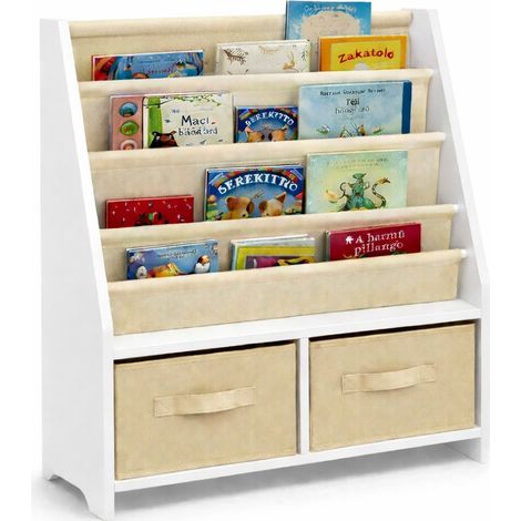 Organizzatore GINGER HOME 2 in 1 per Bambini, Libreria e Portagiochi con 2 Contenitori in Tessuto (1/5)