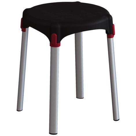 sgabello da bagno tondo colore nero, ø33x42,5 cm