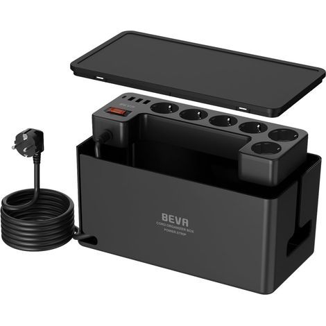 Cable Management Box, 6-Outlet Power Strip, 3 USB-A, 1 USB-C, 1050J Surge Protector, Living Room (1/5)