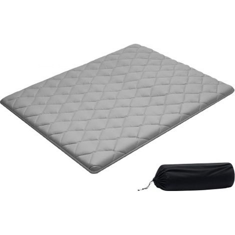 Colchón Futón Japonés, Tatami Plegable de Tamaño Queen, con Bolsa de Almacenamiento y Herrajes de Montaje, Esterilla de 9 Capas para Meditación y Yoga, Color Gris, 2032 x 1524 x 63,5 mm