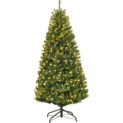 Albero di Natale artificiale 120cm in PVC con 100 LED 300 rami supporto in metallo (1/5)