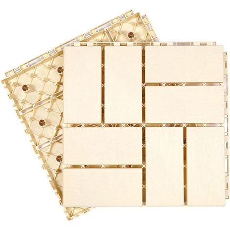 Terrasse carrée en Bois-Plastique, tuiles Composites emboîtables, terrasse extérieure, toits, Jardins, patios, parquet à Pose Automatique(Bianco,3030cm 1pcs) (1/4)