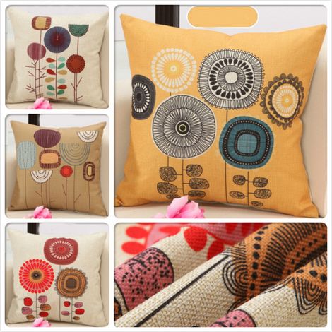 Housse de Coussin Lot en Canape Decoration Douce pour Chambre canapé Chaise Lit,Jardin (Fleur) 45x45 4 Velours (1/4)