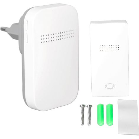 Sonnette sans fil autonome avec récepteur, sonnerie automatique, bouton-poussoir, sonnette sans fil intérieure-AquaForge
