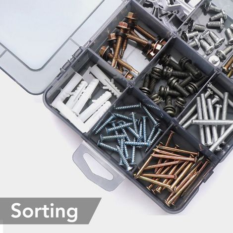 organisateur de boîte à outils Boîte de pièces multi-compartiments diviseur amovible en quincaillerie valise Grande (1/4)