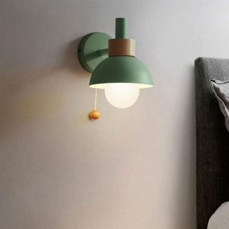 Lampe D'AlléE de Porche de Salon Nordic Minimalist Modern Bedroom Lampe de Chevet Macaron Wall Lamp (Vert) (1/4)