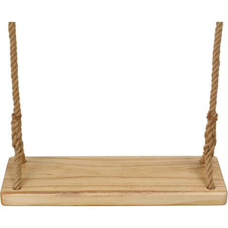 Balancelle de jardin en bois massif – Corde de chanvre réglable 135-220 cm – Charge max 200 kg – Accessoires inclus (1/5)
