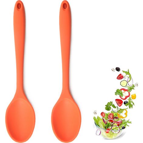 Cuillère En Silicone - Résistante À La Chaleur Jusqu'à 230 °C - Pour Cuisson Mélange Et Service - 2 Pièces (1/5)