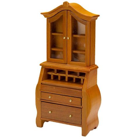 Mini bibliothèque marron pour maison de poupée, meubles en bois compatibles avec la décoration (1/5)