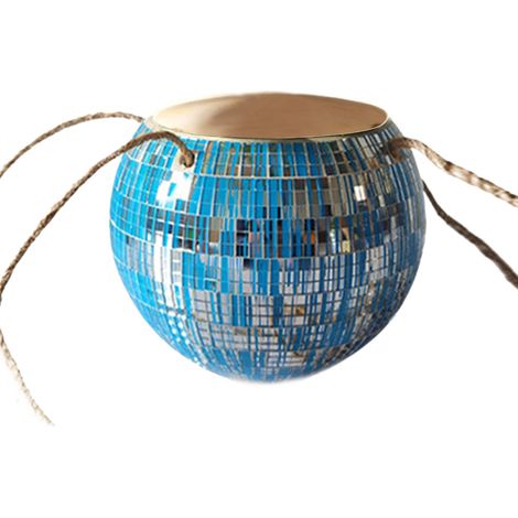 Suspension hydroponique en céramique mosaïque colorée pour plantes grasses, jardinières décoratives suspendues, lot de pots en céramique