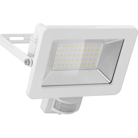 goobay Foco LED 53873 de 30 W – Foco LED de 30 W – Luz blanca neutra 4000 K – 2550 lúmenes – Ángulo de haz de 100 grados – Grado de protección IP65 – Blanco