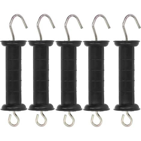 Lot de 5 Poignées de Clôture électrique, Poignée de Porte Isolée Robuste avec Poignée Isolante en Métal pour Bovins de Ferme, Chevaux, Porcs et Moutons, Pâturage, Ranch, Accessoires de Clôture électro