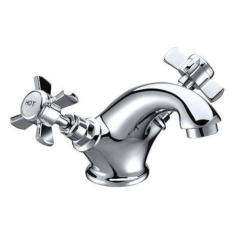 Edwardian Traditional Chrome Cross Head Design Basin Mono Mixer Tap (1/5)