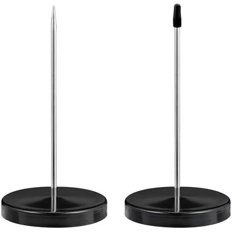 [JAMAIS UTILISÉ]euluoziqing 2 Pièces Pique-Note en Métal, Pique-Fiches Porte Mémo, Facture Aiguille avec Rond Support Base, Porte-Tickets de Restaurant Cuisine Bureau Hôtel (Noir) (1/5)
