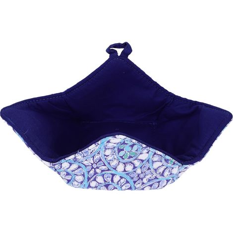 Support Bol Micro-Ondes Bleu en Coton et Éponge Réutilisable, Porte-Bol Isolant Thermique Portable pour Cuisson et Chauffage Sûr Four et Micro-Ondes (1/5)