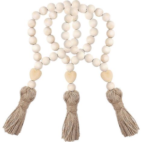 Guirlande de perles en bois rustique, décoration suspendue pour la maison, ensemble de 9 pièces (1/5)