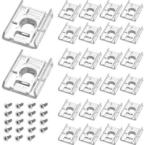 Lot de 110 supports de bande LED, support de bande LED de 10 mm, support de bande LED, support de montage de bande LED, clips avec 110 vis, étanche ou non étanche, bandes LED 5050 (1/5)