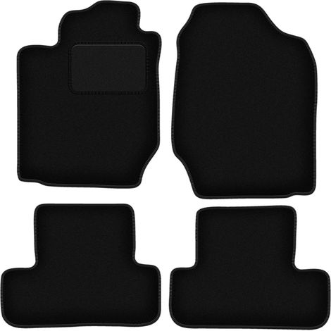 Alfombrillas de terciopelo negro para Toyota Corolla Verso I monovolumen (2001-2004)