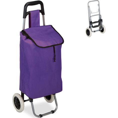 Carro de compra plegable ligero capacidad 25 L 91 x 40 x 30 cm de tela violeta 130008753 (1/5)