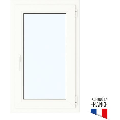 Fenêtre PVC 750x400mm blanc - ouvrant à la française tirant gauche dormant monobloc 140mm - DEVIC
