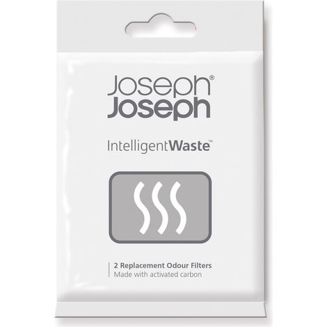 Setde 2 filtri antiodore Joseph Joseph - filtri de carbone attivo per eliminare i cattivi odori nei bidoni de rifiuti, compostaggio e riciclaggio. Dimensioni: 7 × 9,5 cm. (1/5)