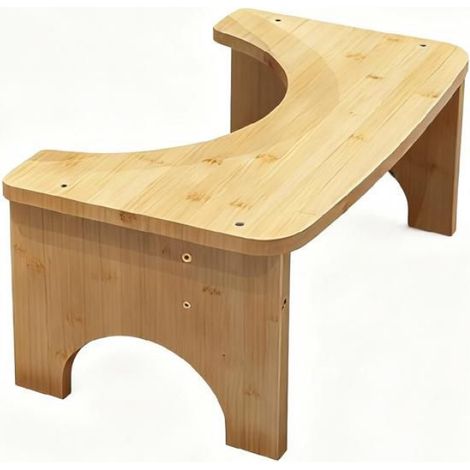 Tabouret toilette salle bain - Accroupi bambou adulte antidérapant (1/4)