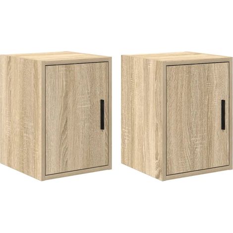 Lot de 2 armoires murales de garage 30 x 30 x 41 cm rangement pratique style moderne en bois d'ingénierie chêne sonoma (1/5)