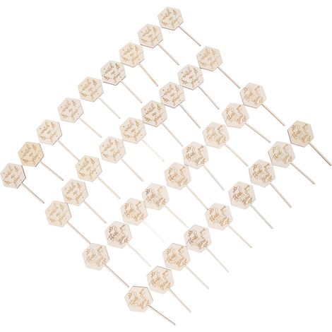 Étiquettes hexagonales en bois écologiques pour succulentes, 36 pièces, pour décoration de pots de fleurs et suivi de croissance des plantes. (1/5)
