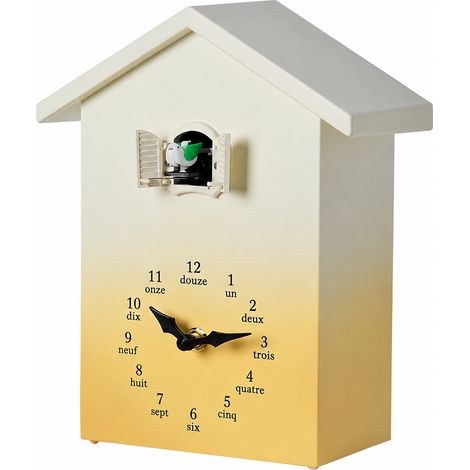 Horloge murale coucou T62 jaune style nordique avec carillon horaire t62 jaune 1 kg – Livraison gratuite